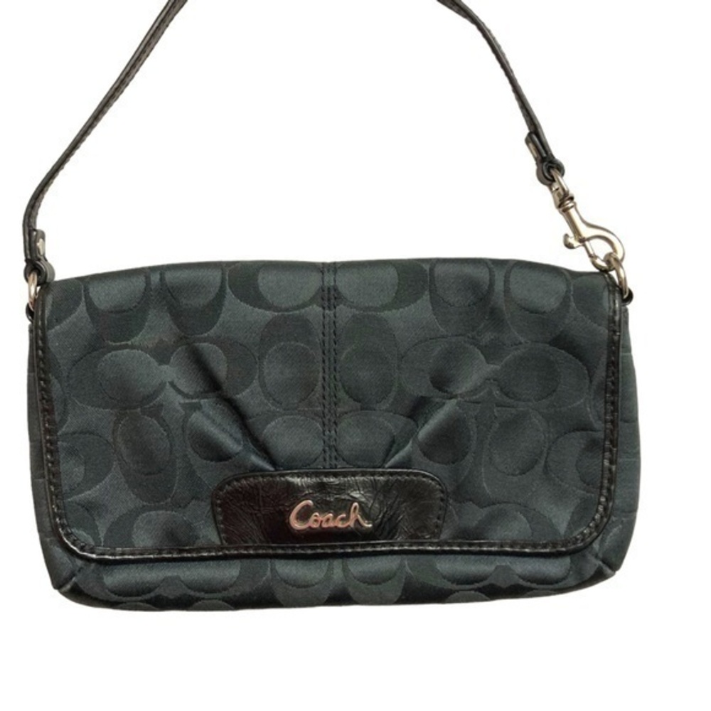 Coach Ashley black sateen signature mini bag